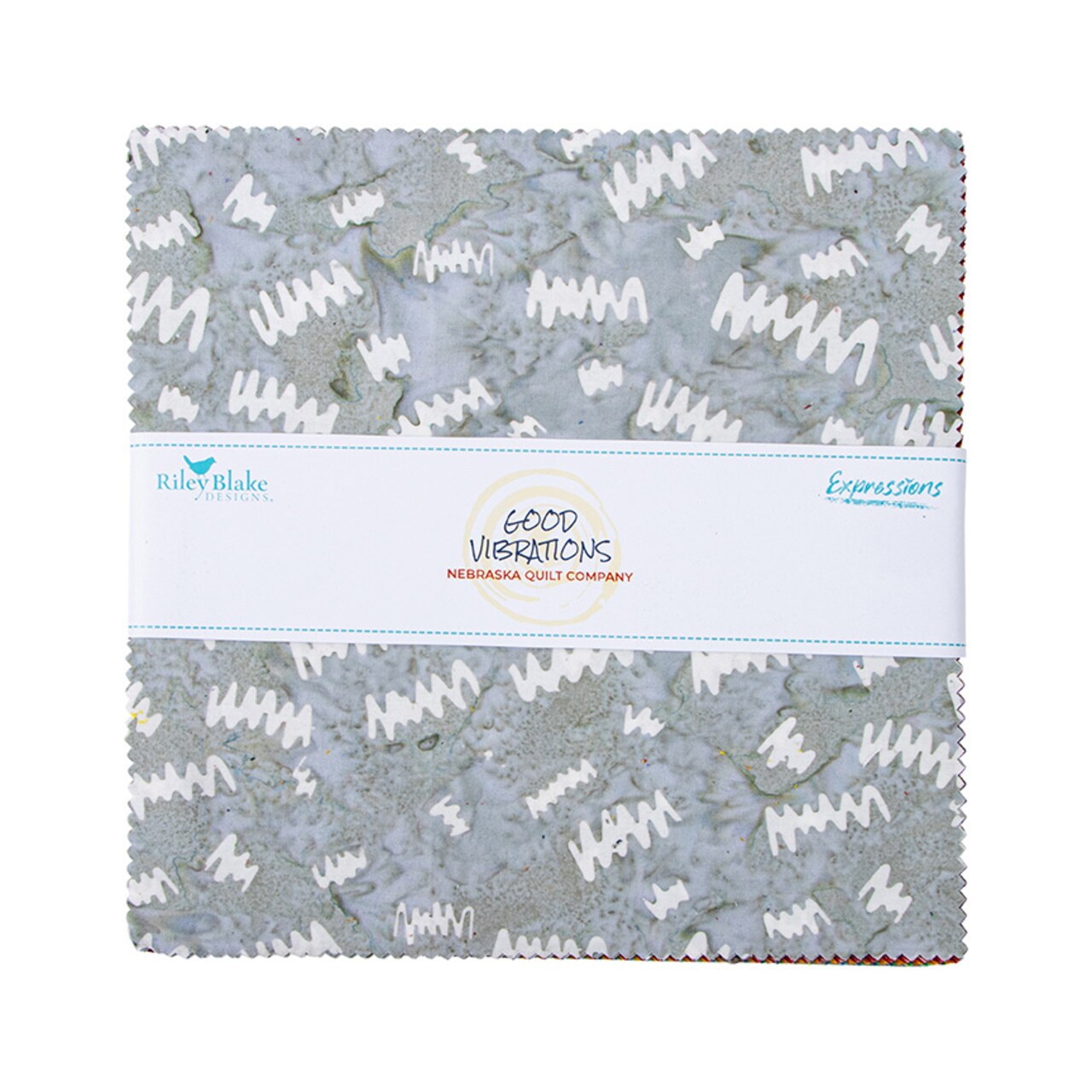 Expressions Batiks 10" Square Pack (Layer Cake / 10" Stacker) in Good Vibrations by Nebraska Quilt Company for Riley Blake (10-23316-42)